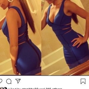 Blue Bebe cutout mini dress